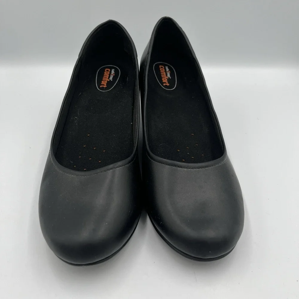 Safe T Step Womens SZ 10 W Black Slip Resistant Pumps Heels  Professional Work